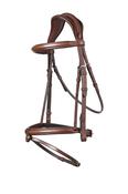 Trust Geneva Combinationned Noseband Bridle - Brown Silver - Cob image