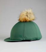 Premier Equine Jersey Hat - Silk Faux Fur Pom - Green image