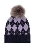 Premier Accessories Norden Adult Argyle Pom Hat - Navy image