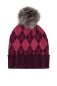 Premier Accessories Norden Adult Argyle Pom Hat - Pink image