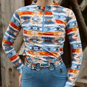 Sandstorm Equestrian Women's Performance Base Layer - Vintage Rose Print - Western / XXS image
