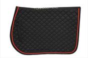 Turfmasters Breathable Diamond-Quilted Piped Saddle Pad - Black/Red / Pony/Cob image