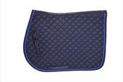 Turfmasters Breathable Diamond-Quilted Piped Saddle Pad - Navy/Royal Blue / Full image