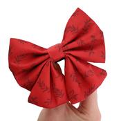 Oh So Fetch Sailor Dog Bow Tie - Mossy Meadows Green - Mulberry Red