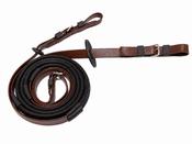 Zilco Synthetic Pebble Grip Rubber Reins - Brown - 19mm / Black image