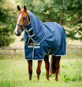 Amigo Horseware Ripstop 900D Plus Turnout Lightweight 100g Rug with Hood - Navy/Titanium Grey - 6ft3in image