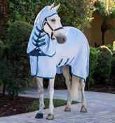 Amigo Horseware Ripstop Protective Summer Fly Rug Sheet with Hood - Blue/Silver - Silver / 7ft image
