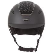 Evoke Callisto Classic Peak Riding Helmet - Black/Black Crystal - S-(53-55cm) image