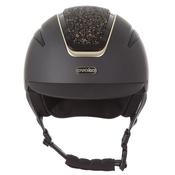 Evoke Callisto Classic Peak Riding Helmet - Black Gold Crystal - M (56-58 cm) image