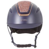 Evoke Callisto Classic Peak Riding Helmet - Navy Rose Gold Crystal - S-(53-55cm) image