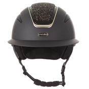 Evoke Callisto Wide Peak Riding Helmet - Black/Gold Crystal - M-(56-58cm) image