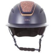 Evoke Callisto Wide Peak Riding Helmet - Navy Rose Gold Crystal - M-(56-58cm) image