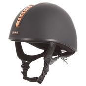 Evoke Orion Cross Country Jockey Skull Riding Hat - Black Rose Gold Black - S-(53-56cm)