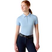 Ariat Youth Bandera Quarter-Zip Short Sleeve Performance Polo - St. Tropez Blue - XS / Blue image