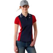 Ariat Youth Taryn Short Sleeve Performance Polo - Navy/Red - Blue/Grey / Medium image