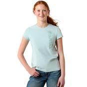 Ariat Youth Vertical Logo Short Sleeve Graphic T-Shirt - Blue - Blue / Small image