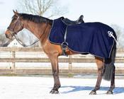 QHP Ornamental Exercise Fleece Rug - Blue Silver - LARGE / Navy image