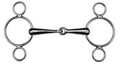 Equestrian 2-Ring Jointed Gag Horse Bit - 5.5in image