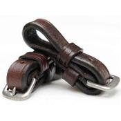 Breeze Up Leather Bit Straps with Brass Buckles - Pair - Black