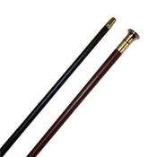 Classic Leather Show Cane with Polished Nickel Cap - Brown