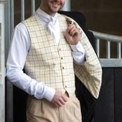 Equetech Men's Check Waistcoat - Gold Black - 40