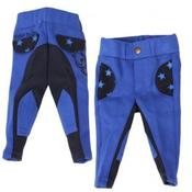 QHP Junior Mickey Riding Breeches - Blue - 0-2 Months / Blue