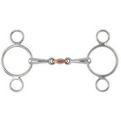 Shires Stainless Steel 2-Ring Gag Bit with Copper Lozenge - 5in image