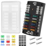 12 Way Blade Split Fuse Box 300A Stud / 2 x Positive &amp; 1 x Negative Busbar