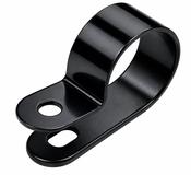 Black Nylon P-Clips / Screw Fix / Pack of 100 image