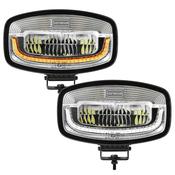 Boreman Phantom Silver LED Jumbo Driving Lamp with Amber / White Position Light