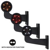 Smoked Long Danish LED Marker Light / Tri-colour with Indicator Function
