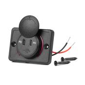 Flush Mount Double Port 12/24V Charger / USB-C Type