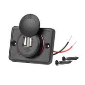 Flush Mount Double Port USB Charger 12/24V