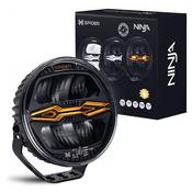 X-Spider Ninja Round Spot Light with White DRL &amp; Strobe / 9" image
