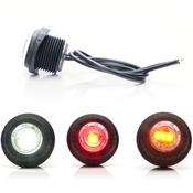 WAS W80 Small Round Push In Marker Light / Button Type / Rounded Gasket