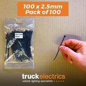 Cable Ties 100 x 2.5mm / Pack 100