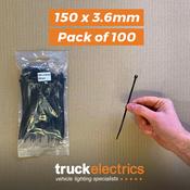 Cable Ties 150 x 3.6mm / Pack 100