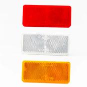Slimline Rectangular Reflectors with Adhesive Backing / 90 x 40mm / Pack of 10