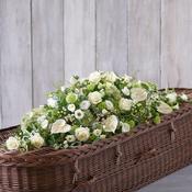 White and Green Casket Spray