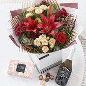 Classic Christmas Bouquet with Chocolates and Fizz