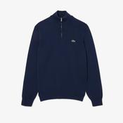 LACOSTE HIGH NECK ZIPPED KNIT - NAVY