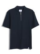 FARAH DOBSON SS ZIP POLO - TRUE NAVY image