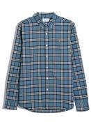 FARAH BREWER CHECK LS - BLUE TIDE