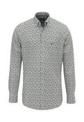 FYNCH HATTON LS PRINT SHIRT - 673 TEAL