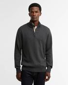 BARBOUR COTTON 1/2 ZIP KNIT - CHARCOAL