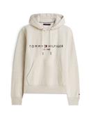 TOMMY HILFIGER TOMMY LOGO HOODY - HTR OATMILK