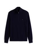 TOMMY HILFIGER PIMA ORG CTN CASHMERE ZIP MOCK - NAVY image