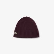 LACOSTE RIB KNIT WOOL BEANIE - OXALIS image