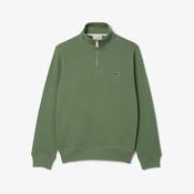 LACOSTE HIGH NECK ZIPPED SWEAT - THYME