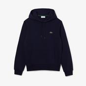LACOSTE BRUSHED FLEECE HOODIE - NAVY